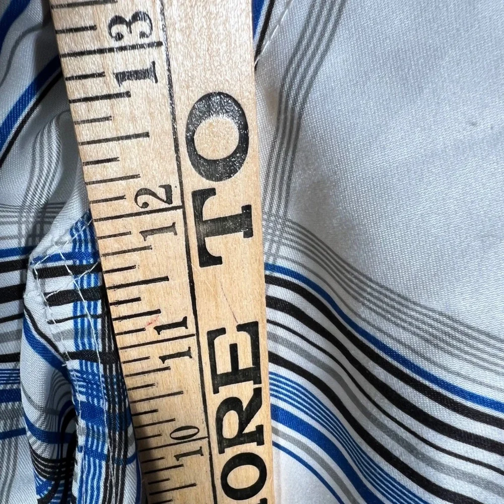 US Polo Assn Mens XL Swim Trunks‎ White Blue Plaid Cargo Board Shorts